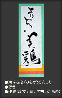 よりどり美鶏　漢字仮名　行書　連綿